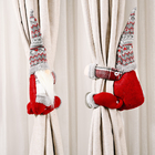 não - curvatura da cortina do Tieback das telas 2pcs tecidas para a decoração do Natal